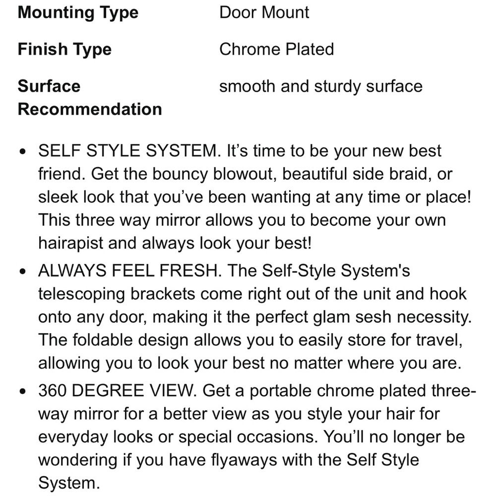 Self Style System 3-Way Mirror - Picture 5 of 5